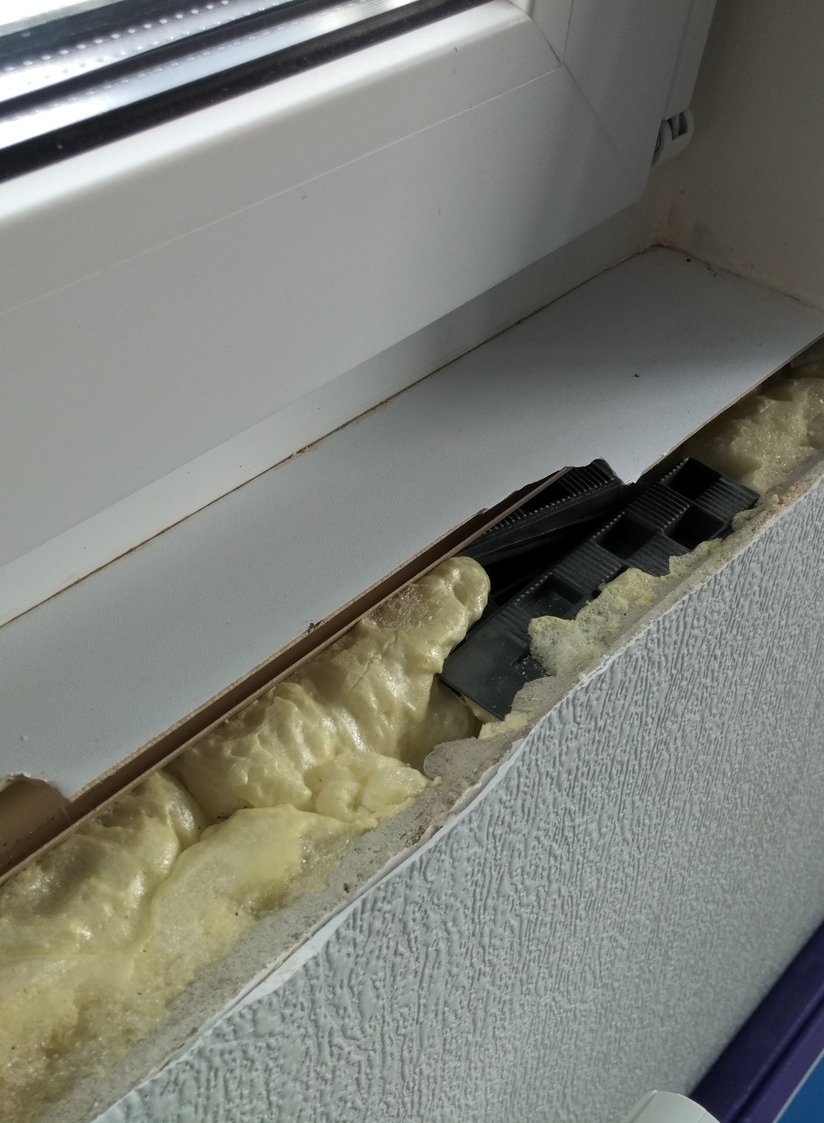Ремонт окна - замена подоконника в Мурино